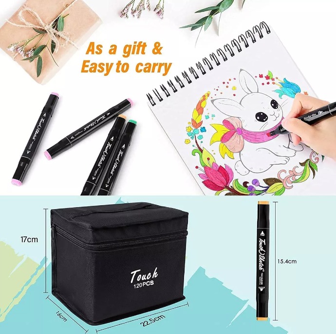 Miniatura 2 de Set De Marcadores Doble Punta 120 Piezas